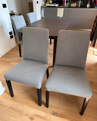 Coppia sedie IKEA BERGMUND nere con fodera grigia