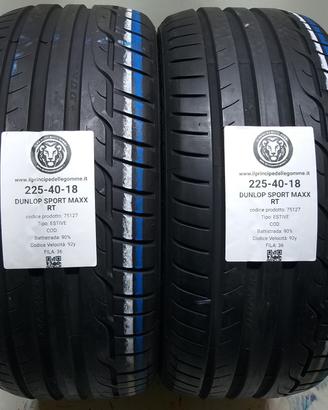 2 GOMME 225 40 18 DUNLOP A75127