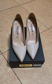 SCARPE DECOLTE ECOPELLE NUDE