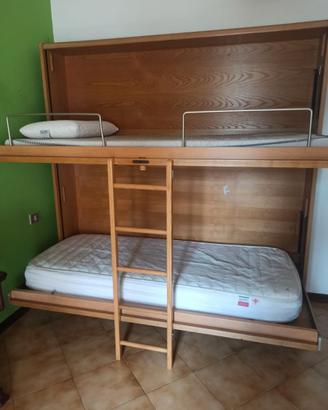 Letto a castello richiudibile salvaspazio