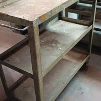 CARRELLO DA OFFICINA IN ACCIAIO CON ROTELLE