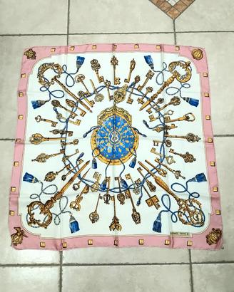 Hermès Paris foulard vintage "Les Cles" seta 