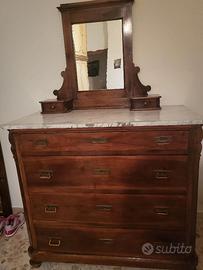 Cassettone toscano fine 800 + comodini + psiche
