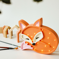 Two N Lampada Artigianale Legno Led Volpe