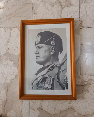 Quadro Duce Benito Mussolini in cornice legno 