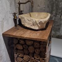 Mobile bagno legno e pietra