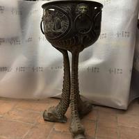 Braciere Porta-vaso Antico in Ottone - Stile Oland