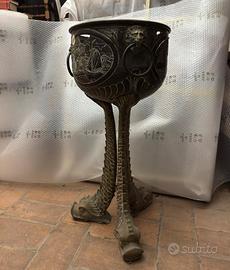 Braciere Porta-vaso Antico in Ottone - Stile Oland