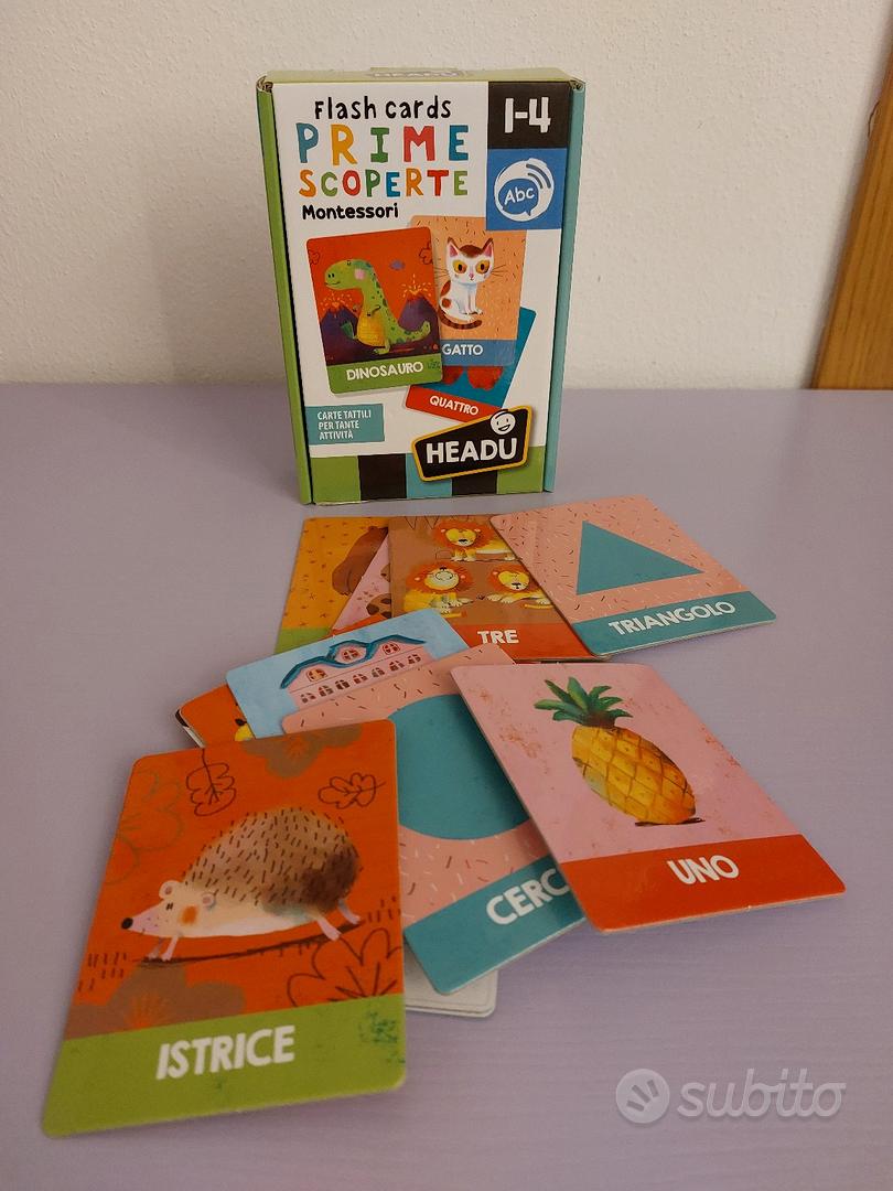 Gioco Card Prime Scoperte Montessori Headu 1-4 anni cards tattili