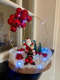 Paesaggio natalizio su rondella di legno