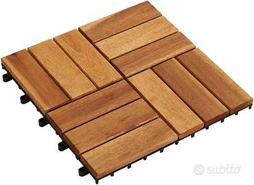 27x pedane da esterno 30x30cm acacia