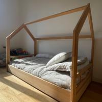 Letto montessoriano in legno con Materasso