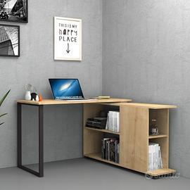 Scrivania con libreria Oslo 120x60 cm colore rover