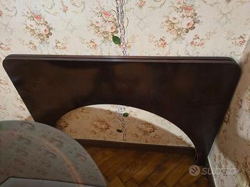 Tavolo mogano classico Regency e 8 sedie in pelle