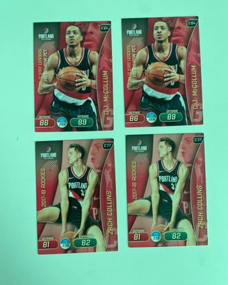 Lotto 4 Carte NBA Portland Blazers 2017/18