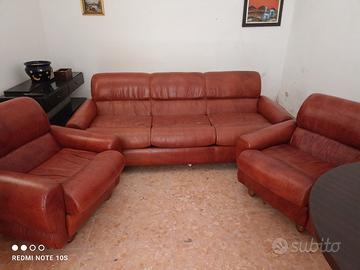 Salotto in vera pelle