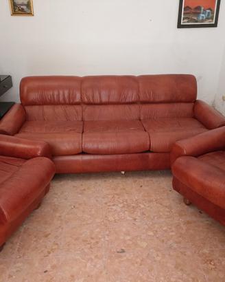 Salotto in vera pelle