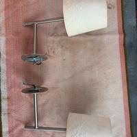 Coppia di lampade in stoffa e acciaio