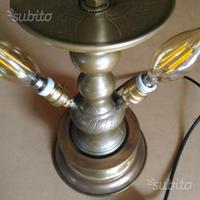 Lampada artigianale narghilè ottone fumè