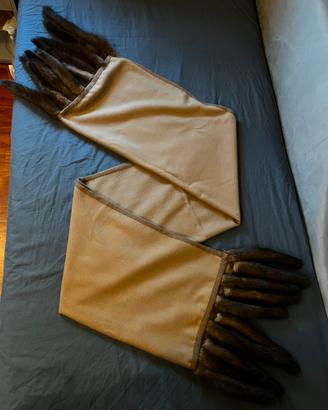 Sciarpa Beige con Code in Vero Visone