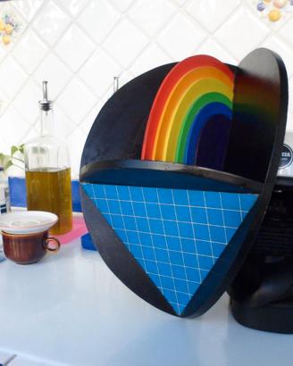 Lucio del Pezzo " Arcobaleno " 1977 pop art