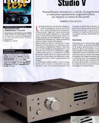 audiosolution studio  v Pre valvolare 