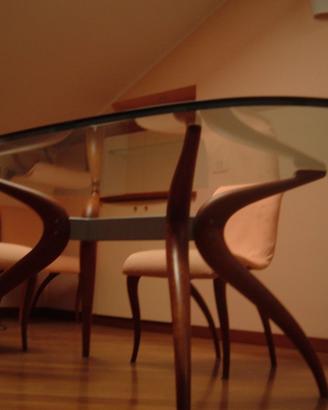 Tavolo da pranzo ovale in cristallo Porada