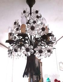 Lampadario bouquet 6 luci in ottone/bronzo Pilutti