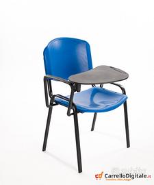 Sedia impilabile in Plastica BLU con RIBALTINA