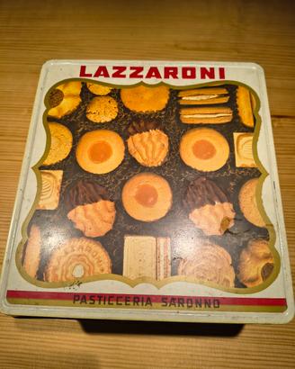 scatola latta azienda Lazzaroni anni 60