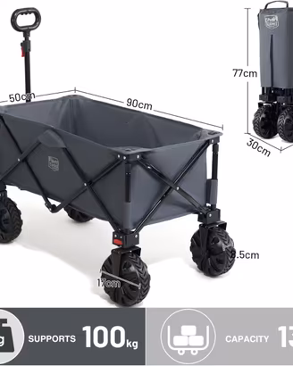 Carrello spiaggia TIMBER RIDGE con ruote grandi