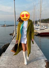 Cappotto Stradivarius verde oliva / senape/ S