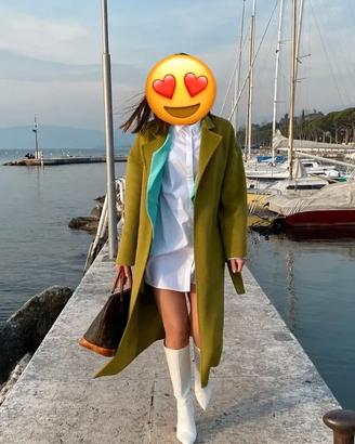 Cappotto Stradivarius verde oliva / senape/ S