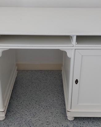 Scrivania in legno verniciato bianco