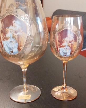 Antichi Desideri":Coppia Calici Vintage Cristallo