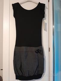 Abito nero donna con fiocco