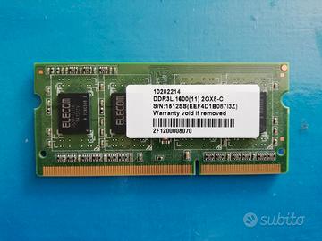 N.2 - Ram So-Dimm DDR3 2Gb per notebook