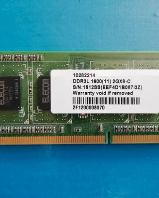 N.2 - Ram So-Dimm DDR3 2Gb per notebook