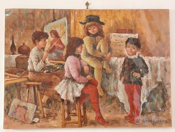 quadro olio su tela Nino Salvador anni 70.