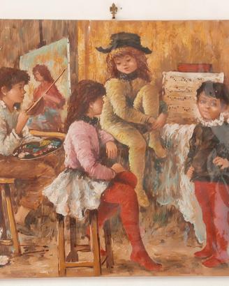 quadro olio su tela Nino Salvador anni 70.