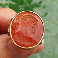 anello antico cameo in corniola e oro