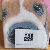 Completo lenzuola immagine cane+ copripiumino rosa