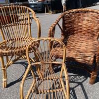 Poltrone in Vimini/Bambù Vintage Lotto nr. 3 pezzi