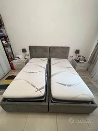 Letto singolo contenitore e materasso memory foam
