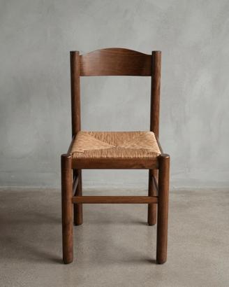 6 sedie legno e paglia