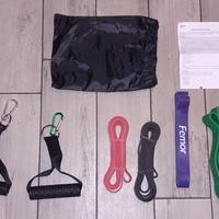 4 Elastici resistenza palestra FEMOR + 2 maniglie
