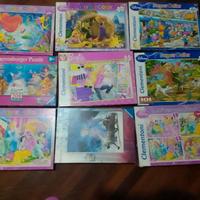 9 puzzle per bimba fino a 6 anni usati poco