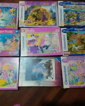 9 puzzle per bimba fino a 6 anni usati pochissimo