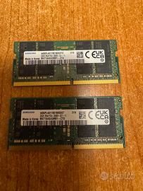 Due moduli Samsung RAM SODIMM DDR4 32 Gb 2666 MT/s