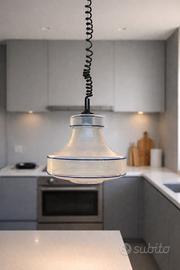 Lampadario cucina vetro satinato anni 70